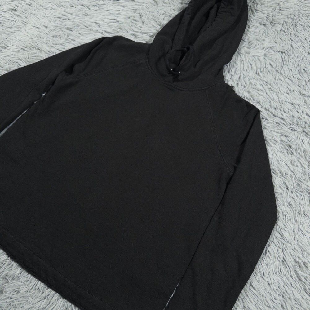 James Perse Hoodie 0 Black Minimalist Basic No Pocket Plain Pullover Womens